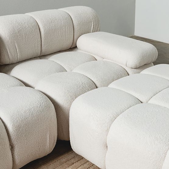 Pravostranný modul Fluf Big svetlo béžový, boucle