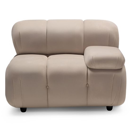 Pravostranný modul Fluf Big svetlo béžový, zamatový