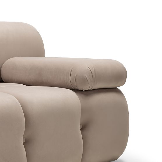 Pravostranný modul Fluf Big svetlo béžový, zamatový