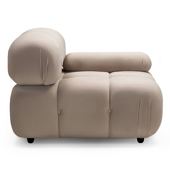 Pravostranný modul Fluf Big svetlo béžový, zamatový