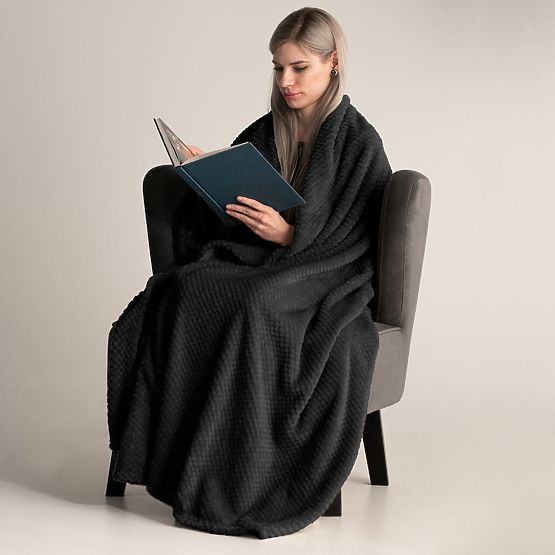 Prehoz HENRY čierny s žakárovým vzorom moderný štýl 220x240