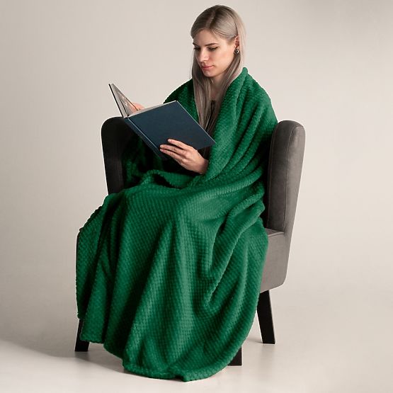 Prehoz HENRY farba fľaškovozelená razený žakár moderný štýl 220x240