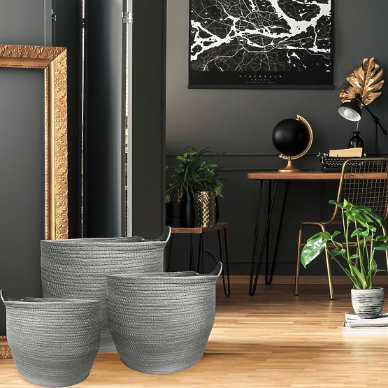 Prírodné koše BOHO - sada 3 ks