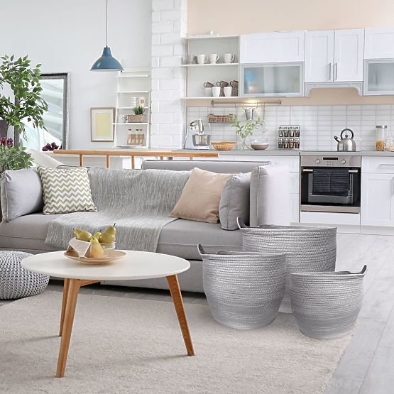 Prírodné koše BOHO - sada 3 ks