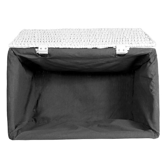 Prútená truhlica 105L 66x40x40 cm bielo-sivá