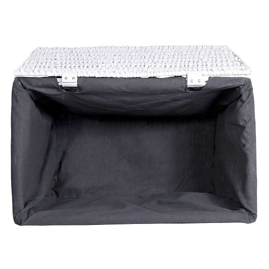 Prútená truhlica 76x46x46 cm - 160L - bielo-sivá