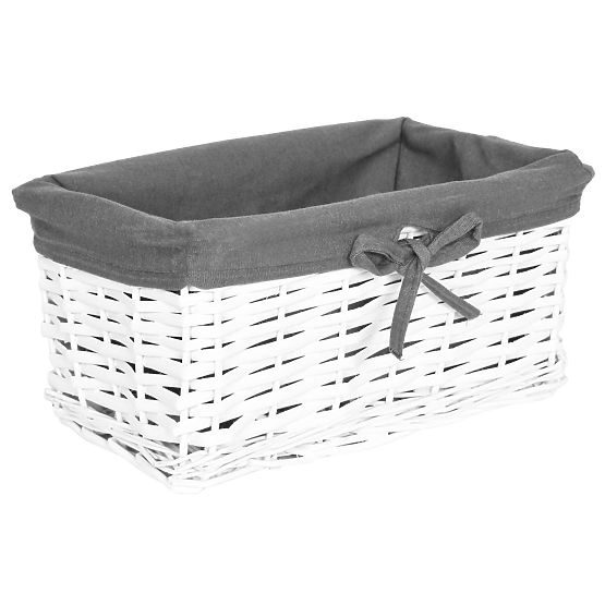 Prútený kôš 30x20x15 cm - bielo-sivý
