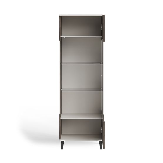 RANDOM 2 V-1 vitrína kašmír / orech / čierna