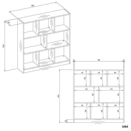 Regál Fiesta 8P ANTRACIT DUB ARTISAN