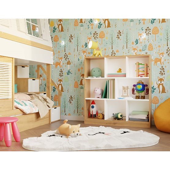 Regál Fiesta 8P DUB ARTISAN / BIELA