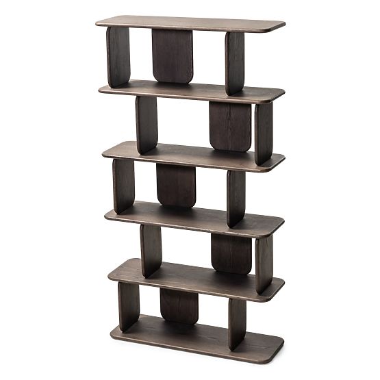 Regál Fonticelle zaoblený, masívne dubové drevo, dyha, espresso