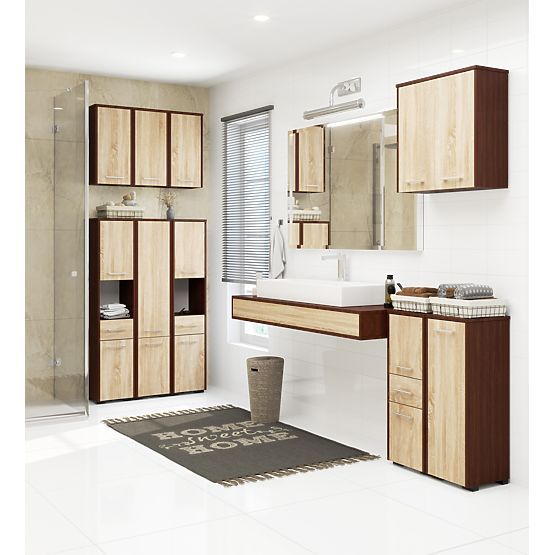 REGÁL KÚPEĽŇA FIN STĹP 30 2D 140cm VENGE / SONOMA