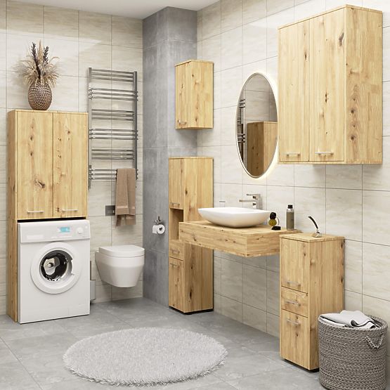 REGÁL KÚPEĽŇA FIN STĹP 30 2D 1SZ 1W 140cm PK ARTISAN