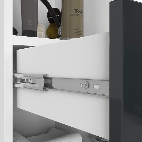 REGÁL KÚPEĽŇA FIN STĹP 30 2D 1SZ 1W 140cm PK GRAFIT LESK