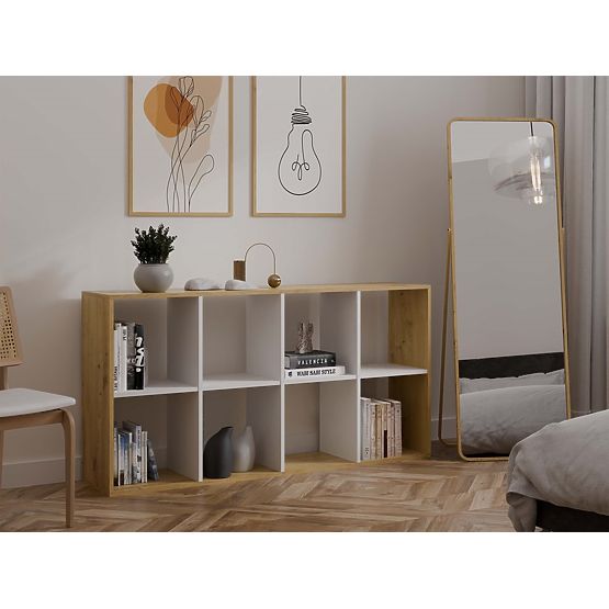 Regál Malax 2X4 DUB ARTISAN BIELA