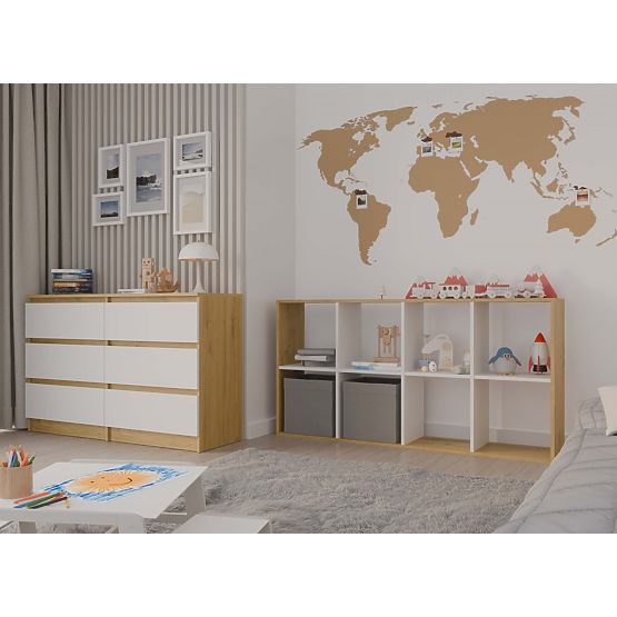 Regál Malax 2X4 DUB ARTISAN BIELA