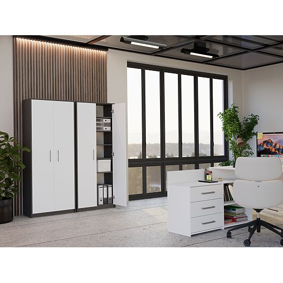 Regál Oliv 2D ANTRACIT BIELA