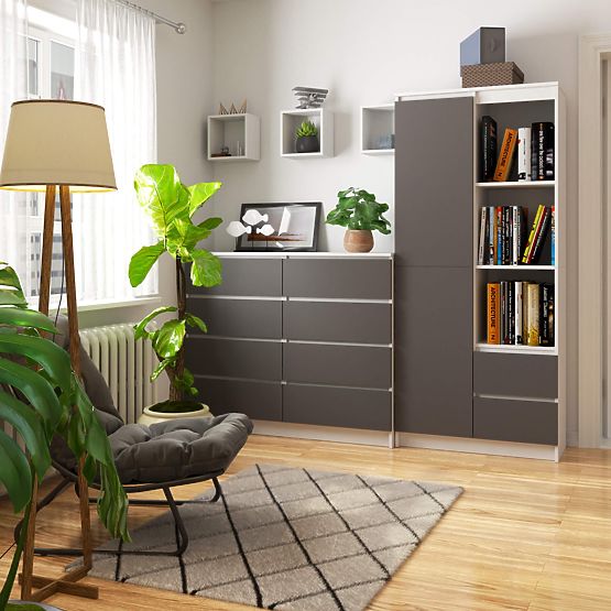 REGÁL R11 R80 1D 2SZ CLP PK BIELY / ŠEDÝ