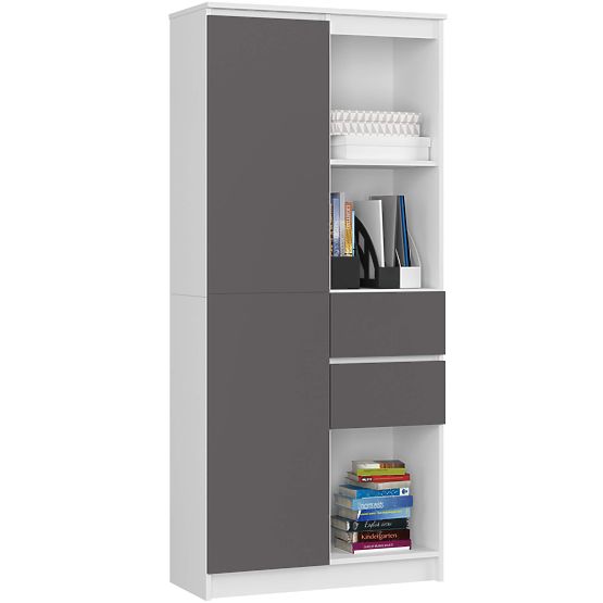 REGÁL R15 R80 1D 2SZ CLP PK BIELY / SIVÝ