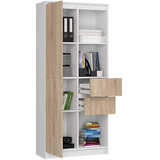 REGÁL R15 R80 1D 2SZ CLP PK BIELY / SONOMA
