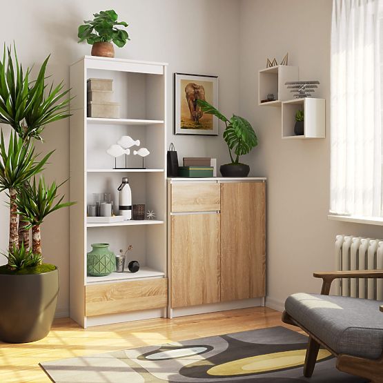 REGÁL R60 1SZ 4P CLP PK BIELY / SONOMA