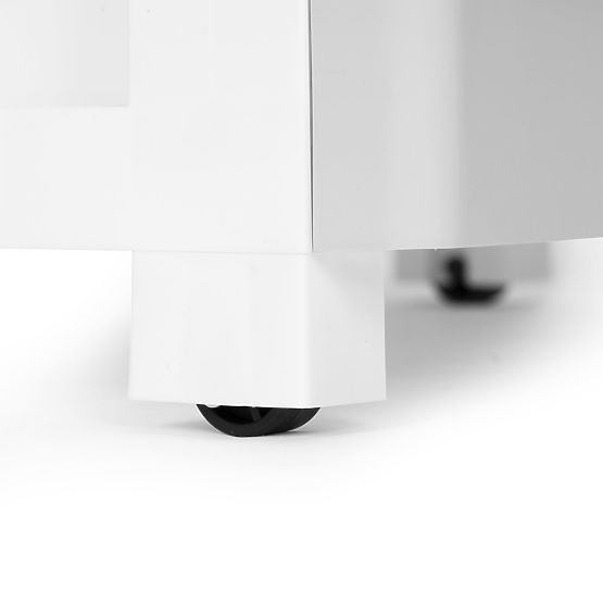 Regál s 5 výsuvnými zásuvkami, nohy s kolieskami, farebné zásuvky ModernHome