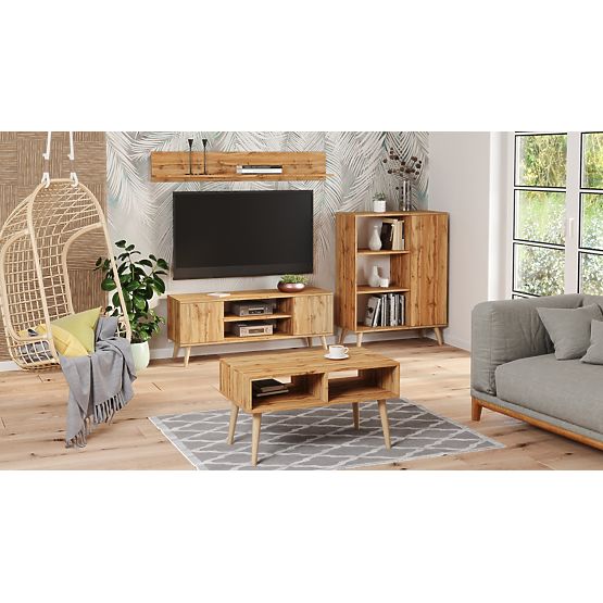 Regál skriňa Fondi dub craft zlatý, škandinávsky