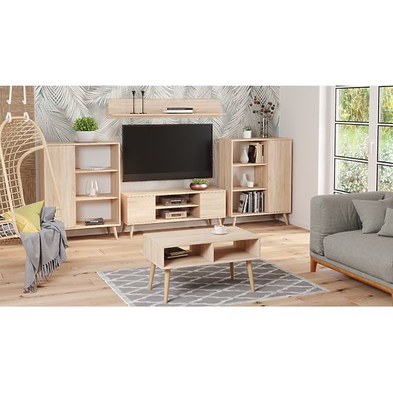 Regál skriňa Fondi dub sonoma, škandinávsky