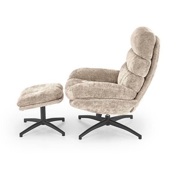 Relaxačné kreslo DARIO s podnožkou a hojdacou funkciou, béžové (1p=1ks)
