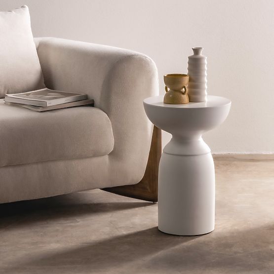 Relaxačné kreslo Flou svetlo béžové, kaučukové drevo, orech