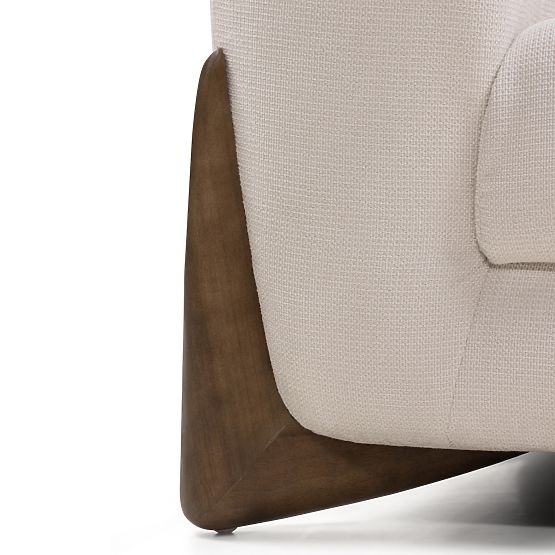 Relaxačné kreslo Flou svetlo béžové, kaučukové drevo, orech