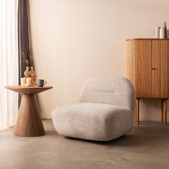 Relaxačné kreslo Giorgia s otočnou základňou, šedobéžové