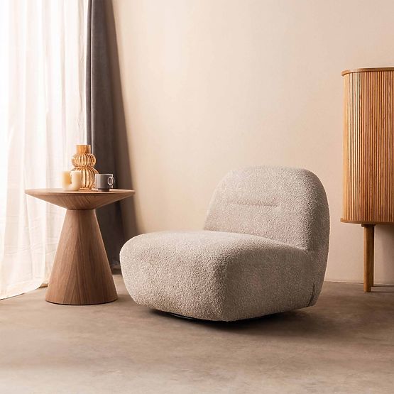 Relaxačné kreslo Giorgia s otočnou základňou, šedobéžové