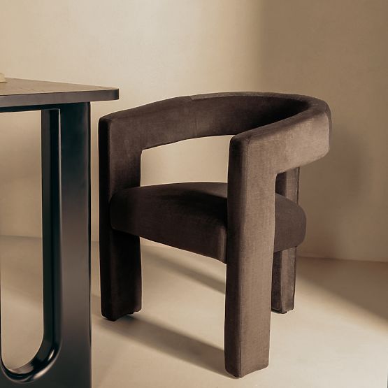 Relaxačné kreslo Lory čokoládové, velúr