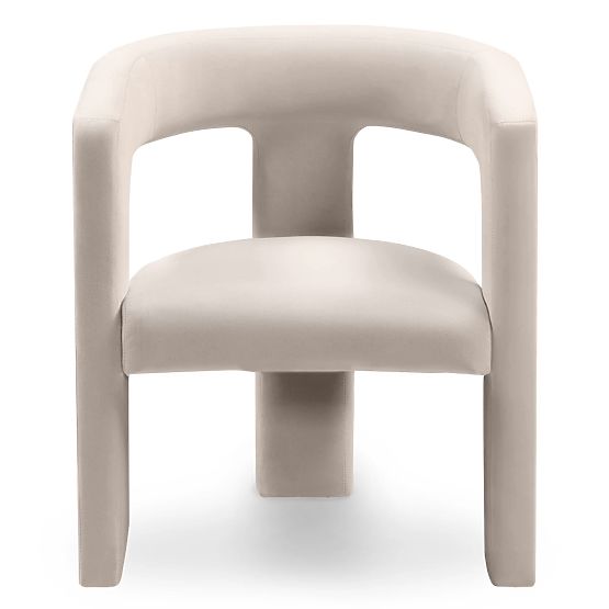 Relaxačné kreslo Lory, svetlo béžové, zamatové