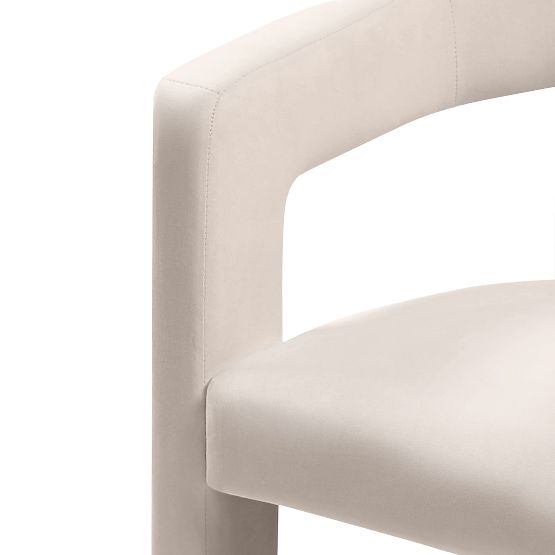 Relaxačné kreslo Lory, svetlo béžové, zamatové