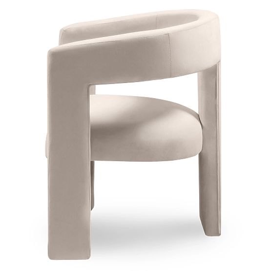 Relaxačné kreslo Lory, svetlo béžové, zamatové