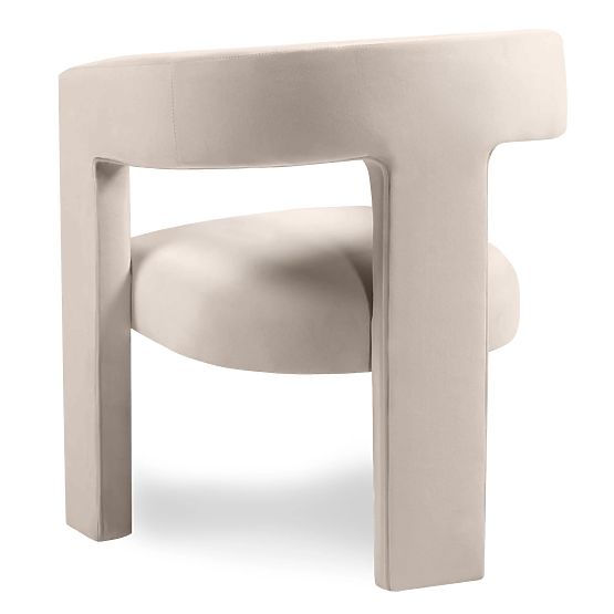 Relaxačné kreslo Lory, svetlo béžové, zamatové