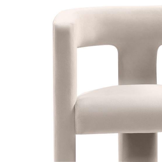 Relaxačné kreslo Lory, svetlo béžové, zamatové