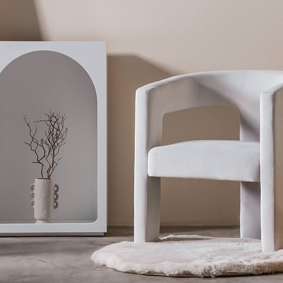 Relaxačné kreslo Lory, zamat, svetlo béžové