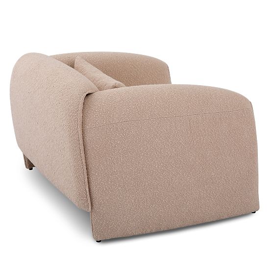 Relaxačné kreslo Miti svetlo béžové, boucle, zaoblené