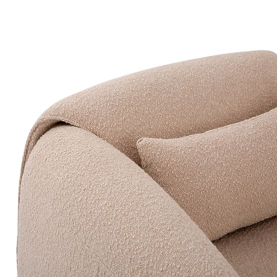 Relaxačné kreslo Miti svetlo béžové, boucle, zaoblené