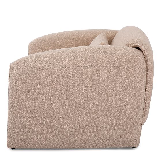 Relaxačné kreslo Miti svetlo béžové, boucle, zaoblené