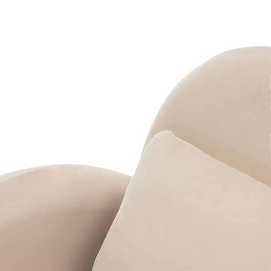 Relaxačné kreslo Rainbow svetlo béžové, zamatové, zaoblené