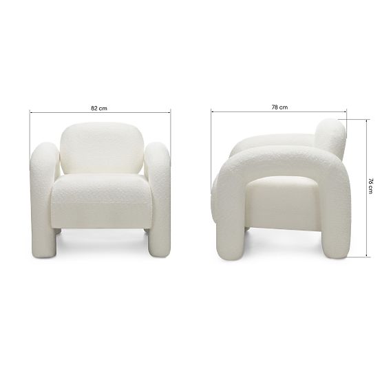 Relaxačné kreslo Vico, krémové boucle