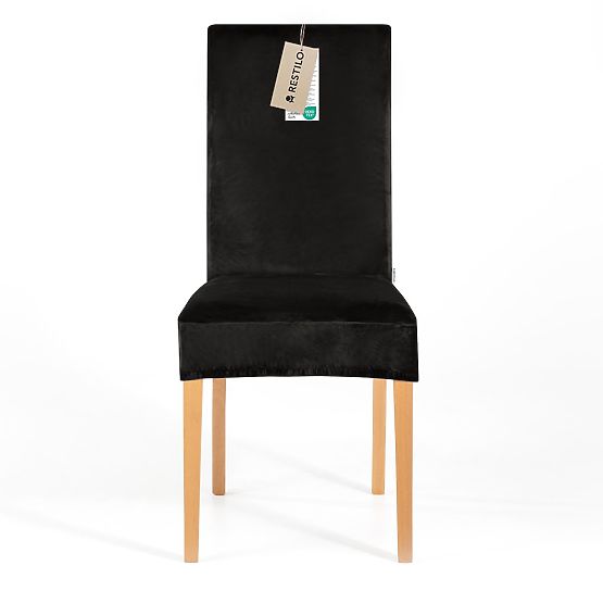 RESTILO poťah na stoličky SENTO čierna hladká klasický štýl