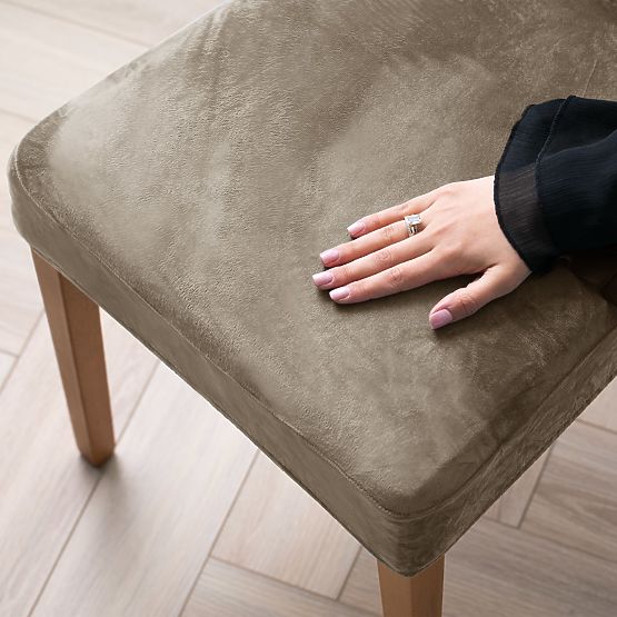 RESTILO poťah na stoličky SENTO farba béžová hladký klasický štýl