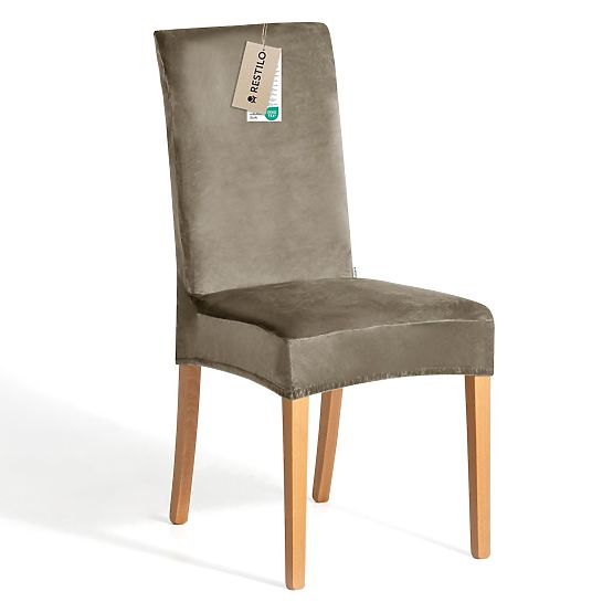 RESTILO poťah na stoličky SENTO farba béžová hladký klasický štýl