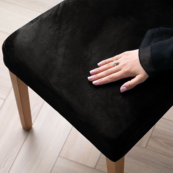 RESTILO poťah na stoličky SENTO farba čierna hladký klasický štýl