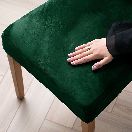 RESTILO poťah na stoličku SENTO farba fľašková zelená hladký klasický štýl